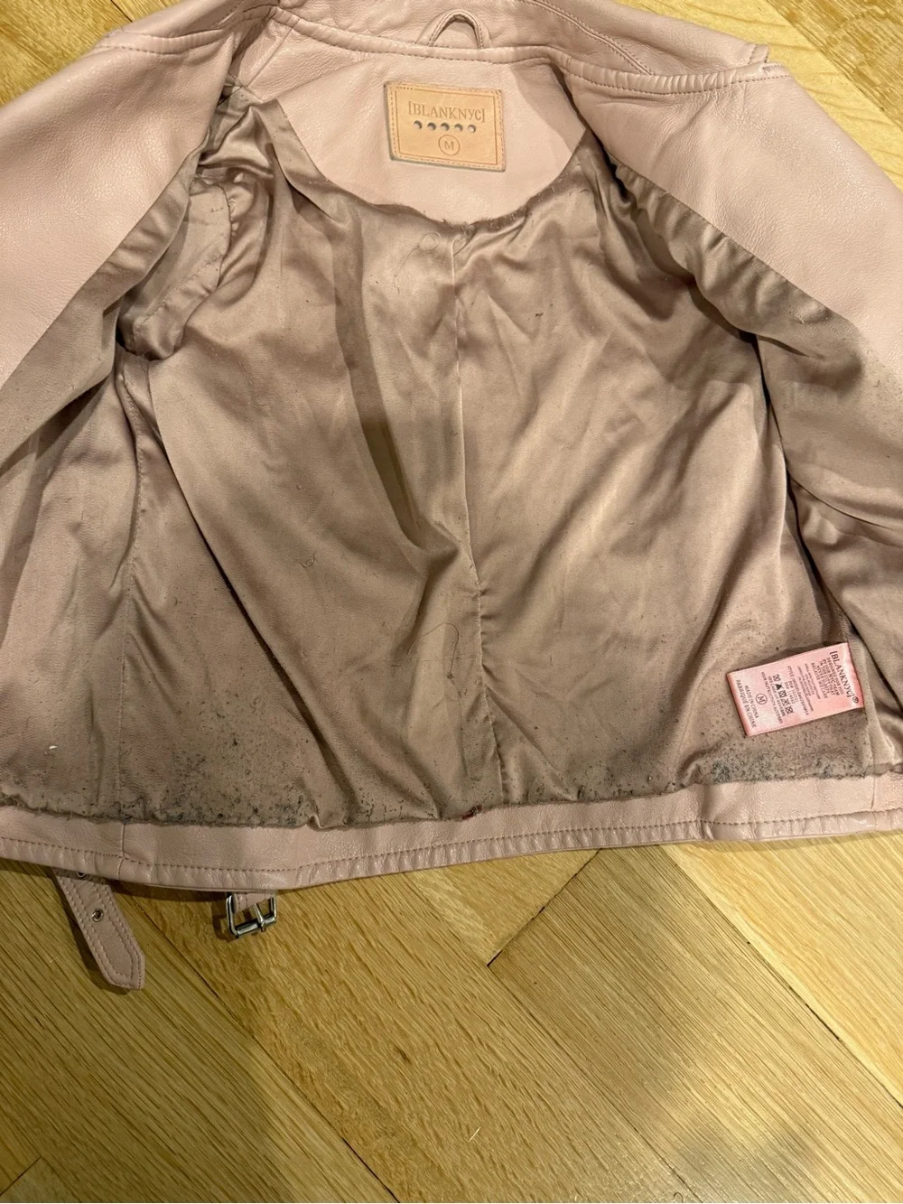 Girls Pink Faux Leather Moto Jacket - blank nyc brand